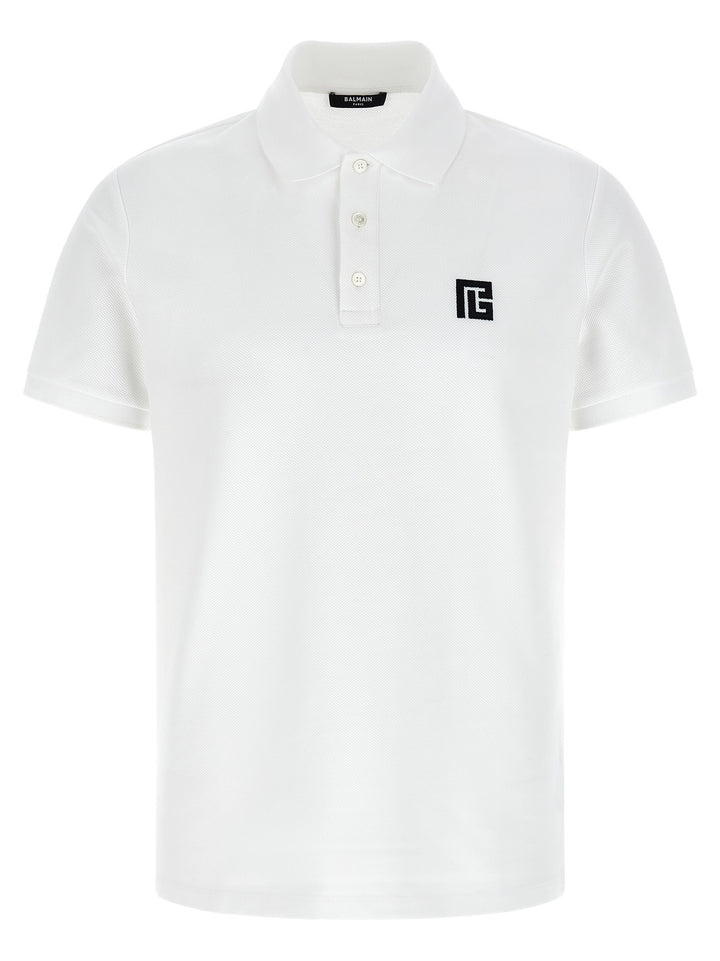 Balmain Bicolor Cotton Polo Shirt