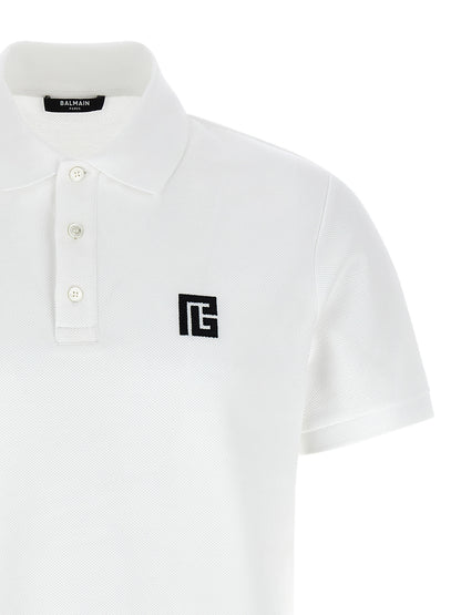 Balmain Bicolor Cotton Polo Shirt