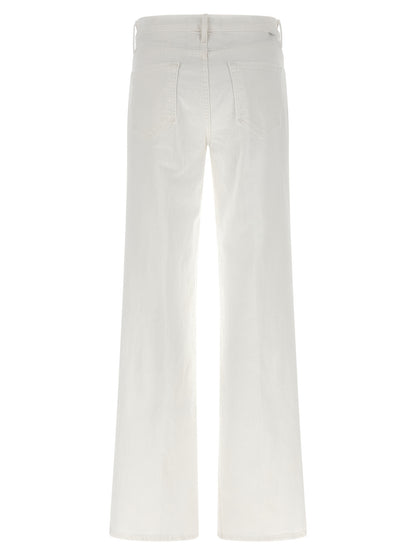 Mother Denim White Cotton Flared Jeans