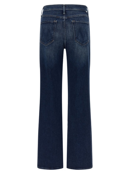 Mother Denim Blue Cotton Straight-Leg Jeans