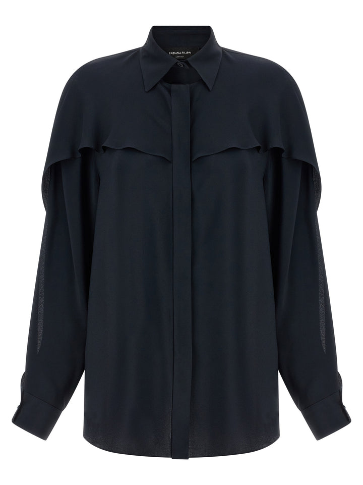 Fabiana Filippi Blue Acetate Blouse