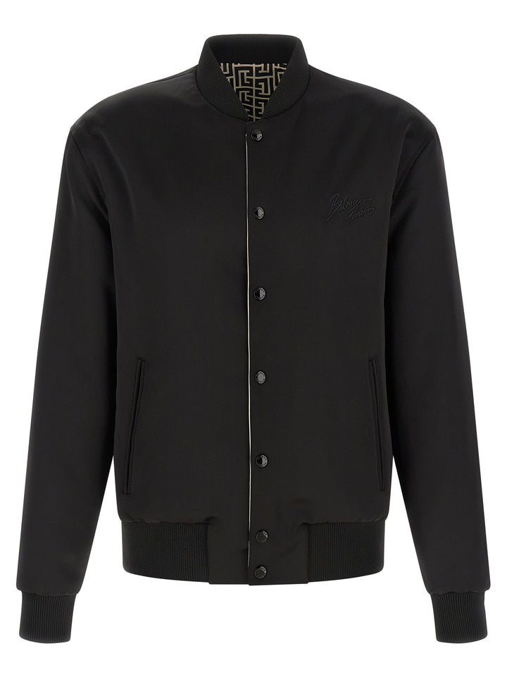 Balmain Black Polyamide Bomber