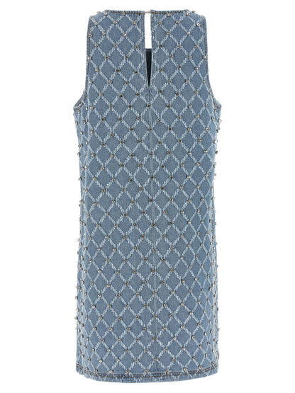 PINKO Blue Cotton Short Dress