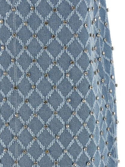 PINKO Blue Cotton Short Dress