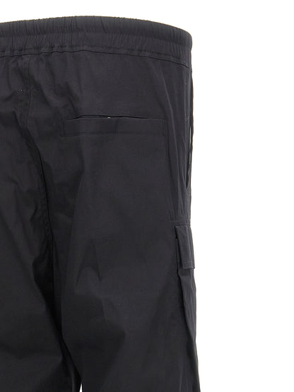 Rick Owens Black Cotton Cargo Pants