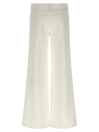 Mother Denim White Cotton Flared Jeans