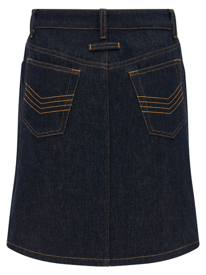 Jean Paul Gaultier Blue Cotton Long Skirt