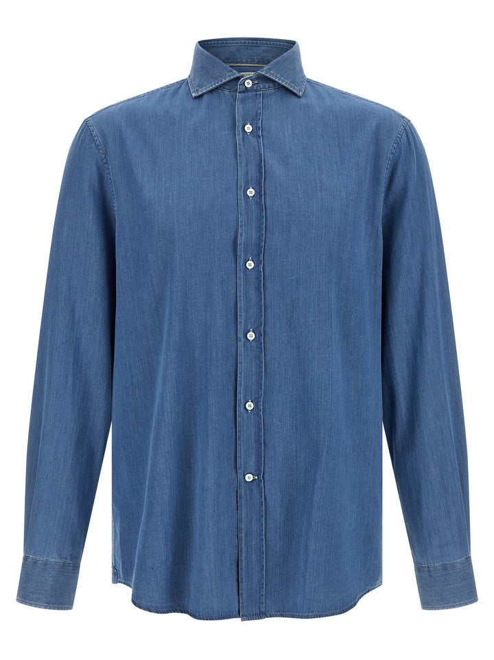 Brunello Cucinelli Blue Cotton Blouse
