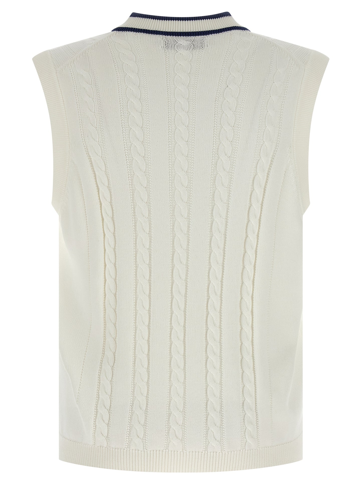Brunello Cucinelli White Cotton Sleeveles Sweater