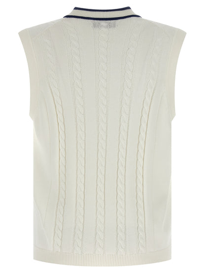 Brunello Cucinelli White Cotton Sleeveles Sweater