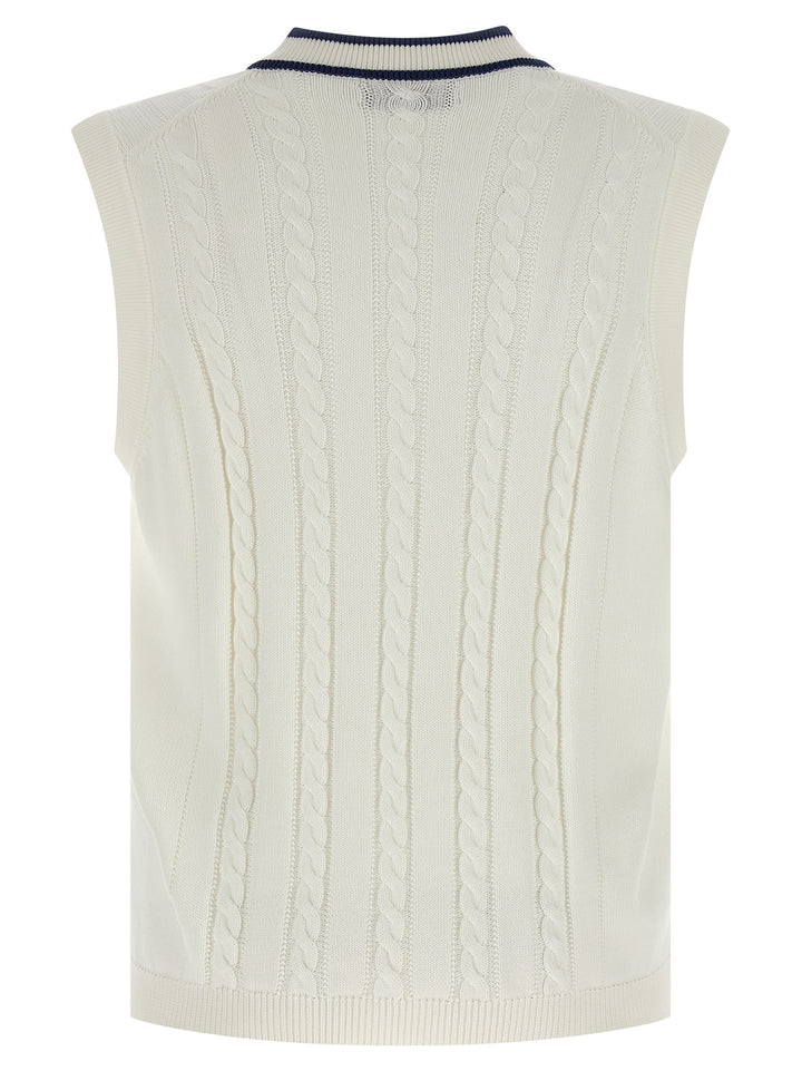 Brunello Cucinelli White Cotton Sleeveles Sweater