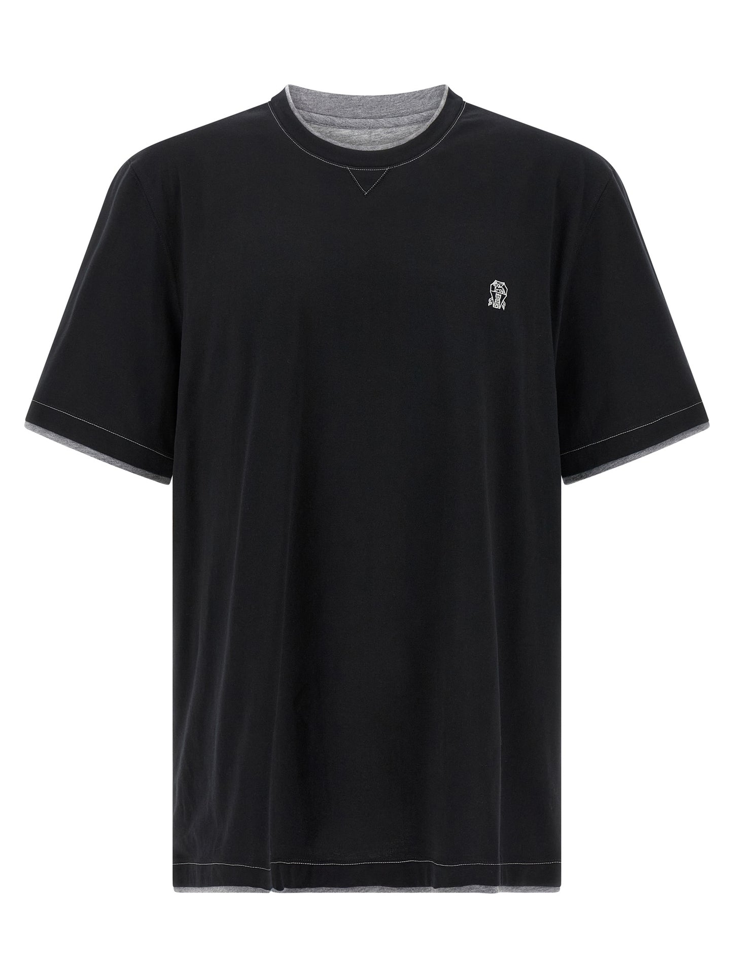 Brunello Cucinelli Black Cotton T-Shirt