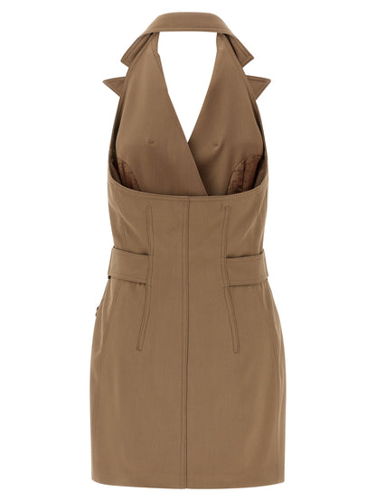 Elisabetta Franchi Beige Viscose Short Dress