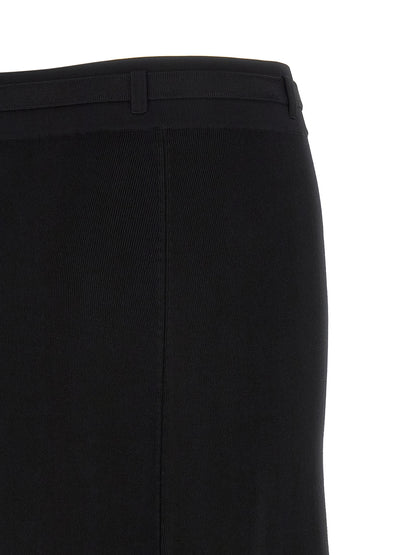 Elisabetta Franchi Black Viscose Midi Skirt