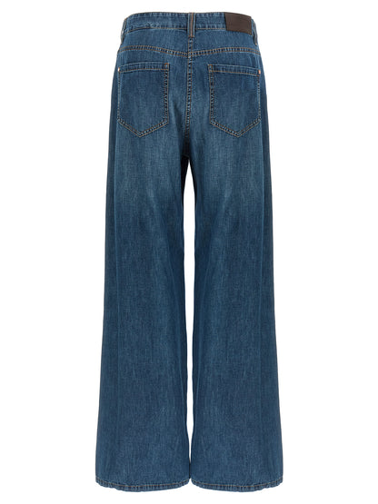Brunello Cucinelli Blue Cotton Relaxed Fit Jeans