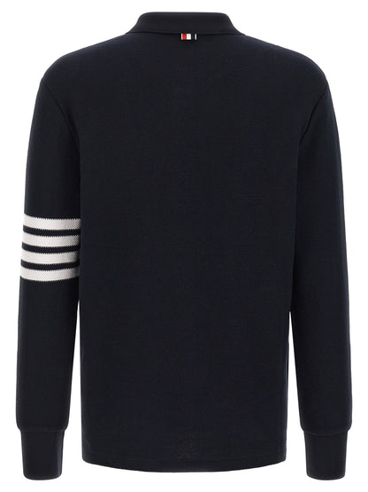 Thom Browne Blue Cotton Polo Shirt