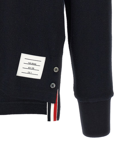 Thom Browne Blue Cotton Polo Shirt
