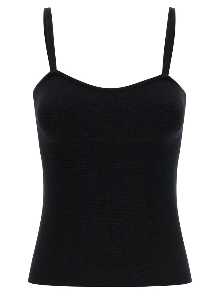 Max Mara Black Virgin Wool Tank Tops