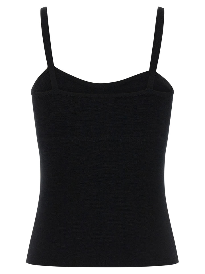 Max Mara Black Virgin Wool Tank Tops