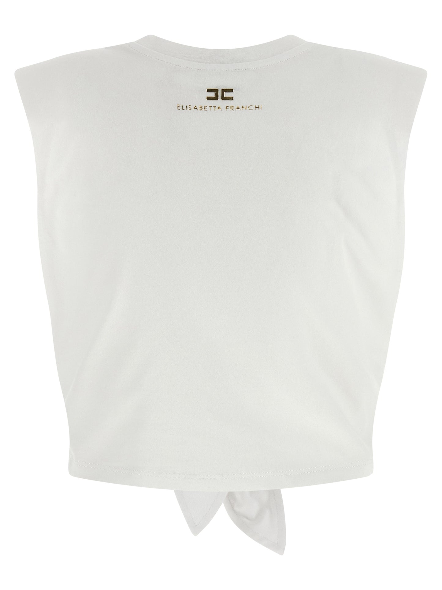 Elisabetta Franchi White Cotton Sleeveles T-Shirt