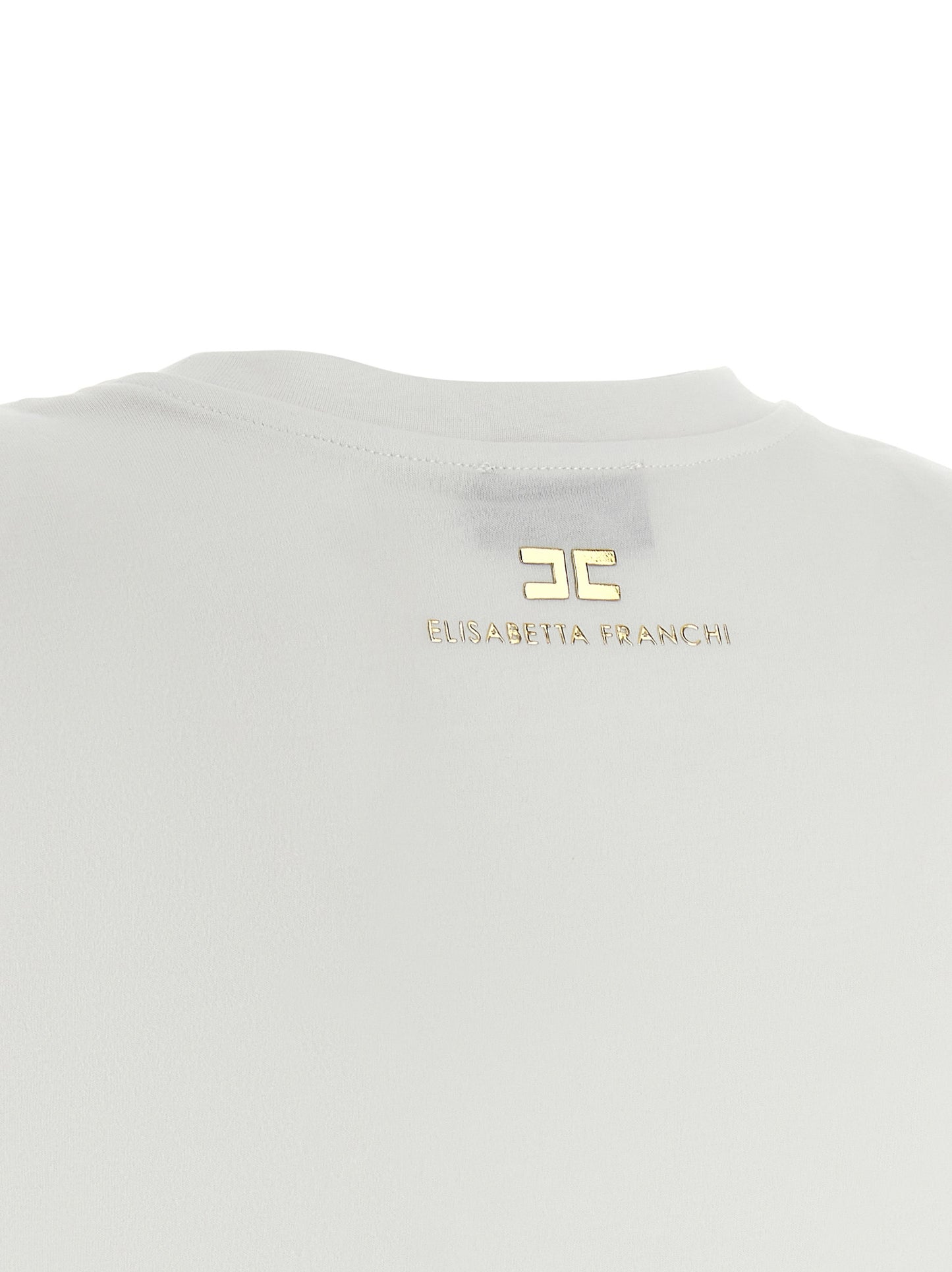Elisabetta Franchi White Cotton Sleeveles T-Shirt