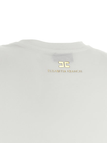 Elisabetta Franchi White Cotton Sleeveles T-Shirt