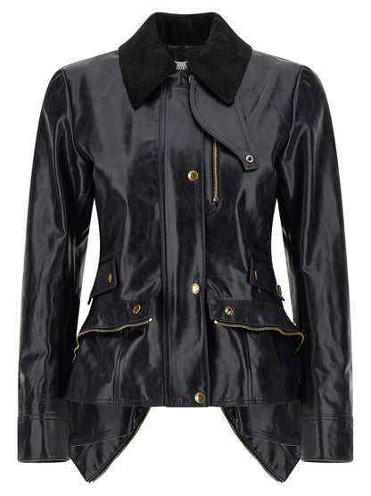 Alexander McQueen Black Cowhide Leather Jacket