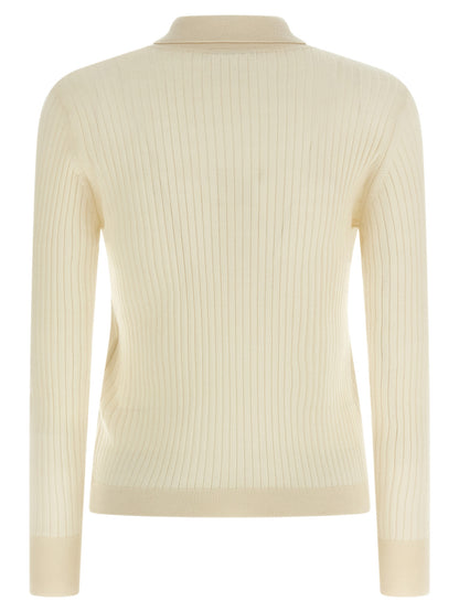 Max Mara White Cashmere Polo Shirt