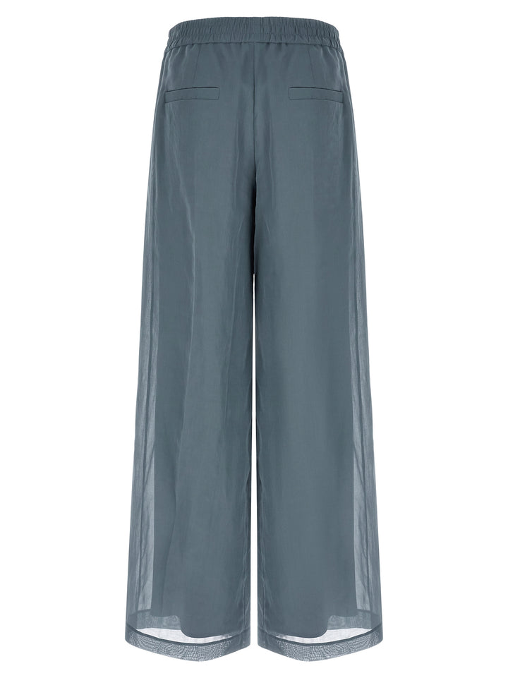 Brunello Cucinelli Blue Cotton Casual Pants