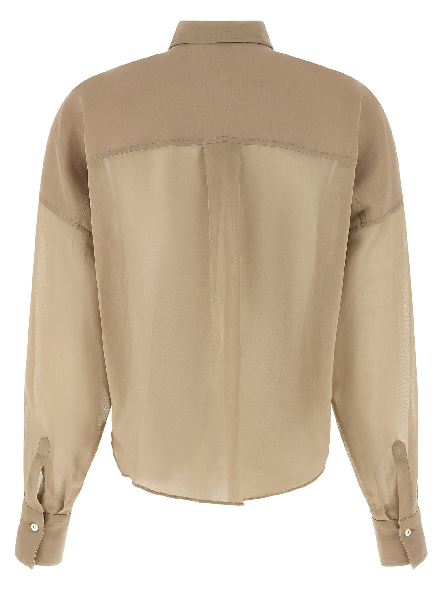 Brunello Cucinelli Beige Cotton Blouse