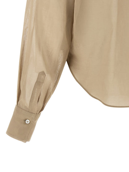 Brunello Cucinelli Beige Cotton Blouse