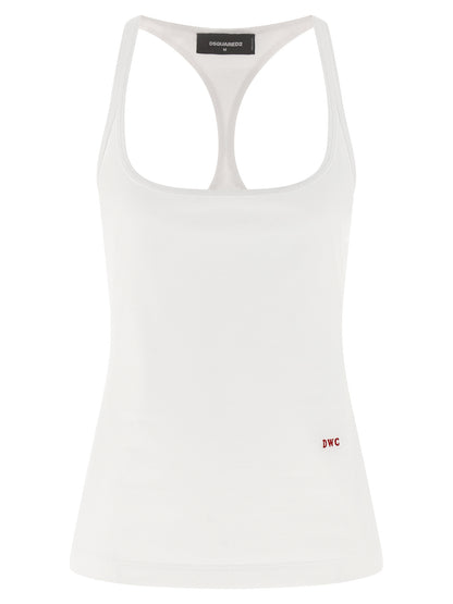 Dsquared² White Cotton Tank Tops