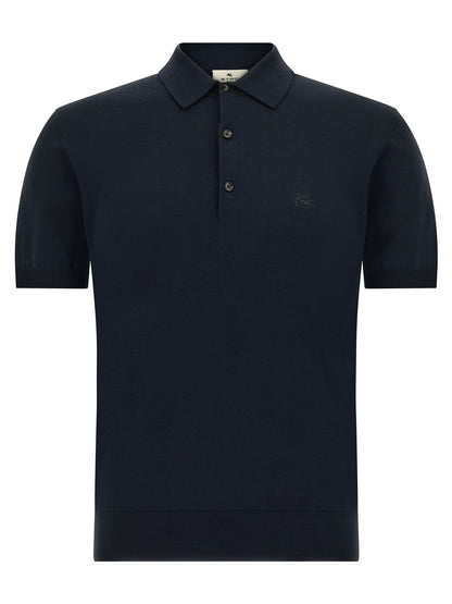 Etro Blue Cotton Polo Shirt