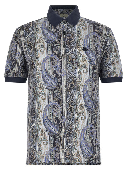 Etro Blue Cotton Polo Shirt