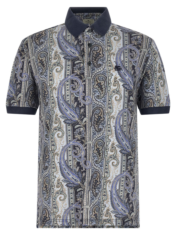 Etro Blue Cotton Polo Shirt