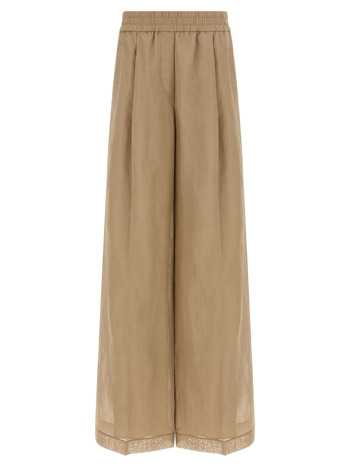 Brunello Cucinelli Beige Cotton Casual Pants