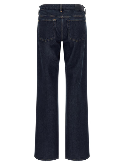 7 For All Mankind Blue Cotton Straight-Leg Jeans