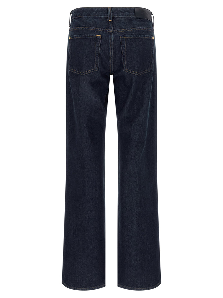7 For All Mankind Blue Cotton Straight-Leg Jeans