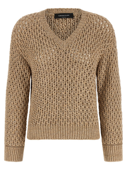 Fabiana Filippi Brown Cotton Cardigan