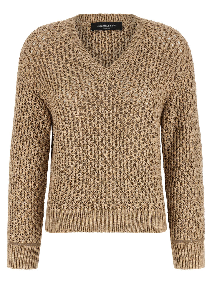 Fabiana Filippi Brown Cotton Cardigan