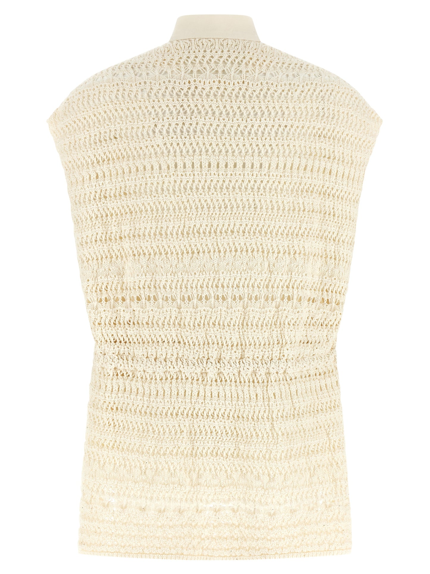 Fabiana Filippi Beige Cotton Sleeveless Jacket