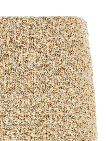 Fabiana Filippi Gold Cotton Midi Skirt