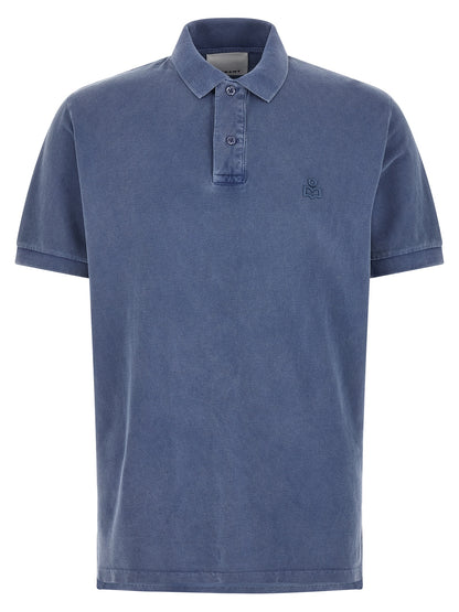 MARANT Blue Cotton Polo Shirt