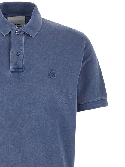 MARANT Blue Cotton Polo Shirt