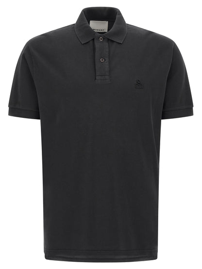 MARANT Black Cotton Polo Shirt