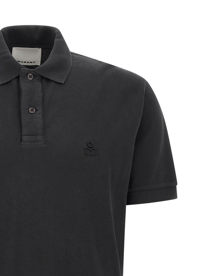 MARANT Black Cotton Polo Shirt
