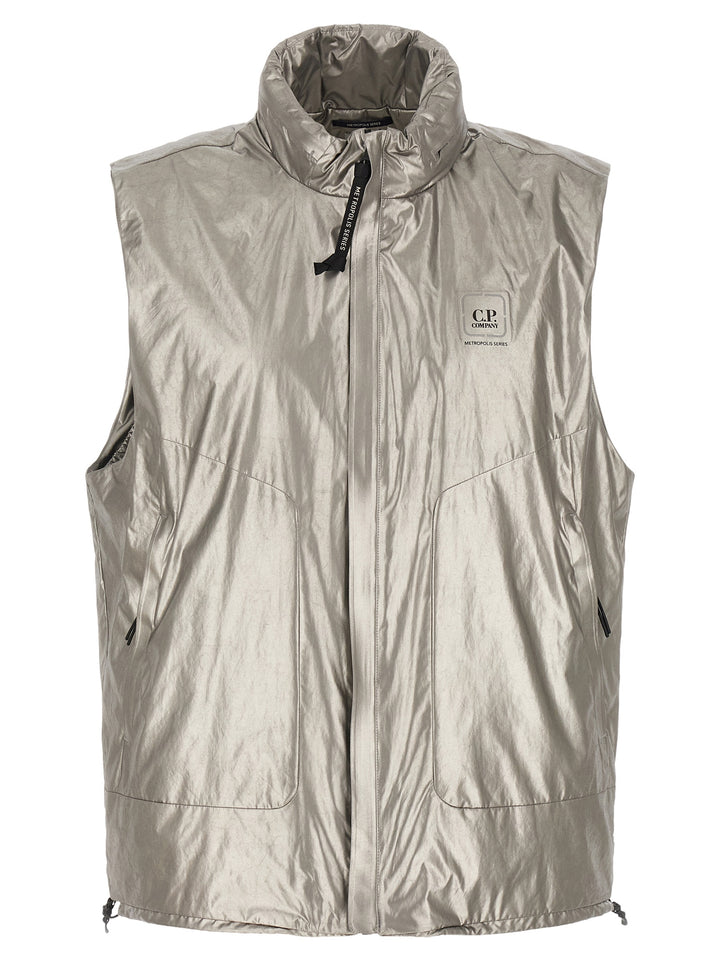 C.P. Company Silver Polyester Sleeveless Jacket