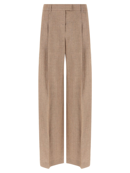 Brunello Cucinelli Multicolor Linen Flared Pants