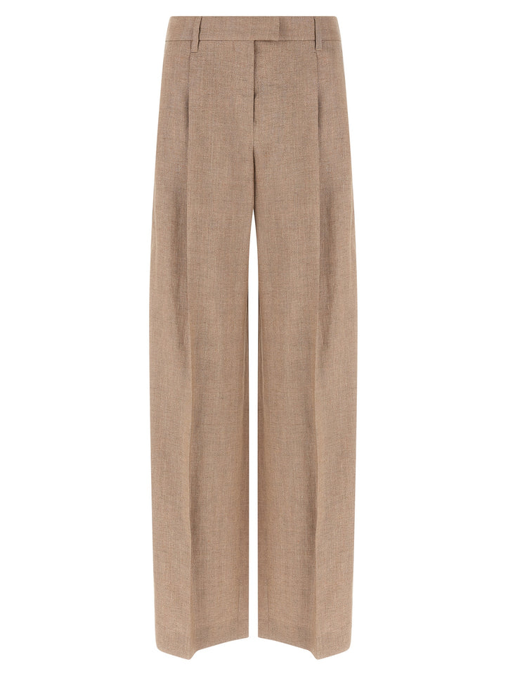 Brunello Cucinelli Multicolor Linen Flared Pants