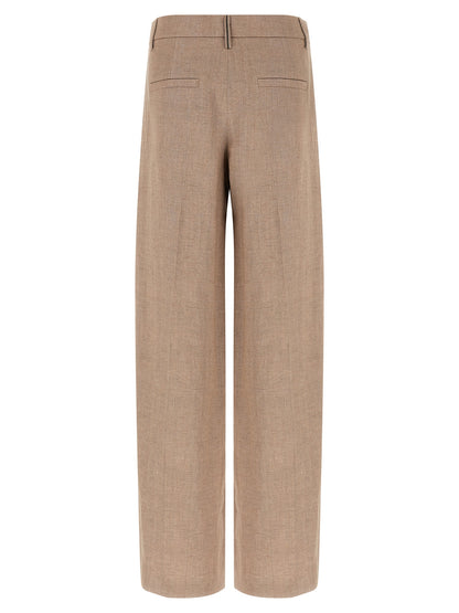 Brunello Cucinelli Multicolor Linen Flared Pants